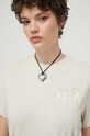 Хлопковая футболка Tommy Jeans бежевый DW0DW17829