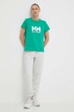 Helly Hansen t-shirt bawełniany 34465 zielony AW24