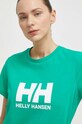 Helly Hansen t-shirt bawełniany zielony 34465