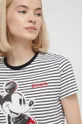 biały Desigual t-shirt x Disney MICKEY PATCH