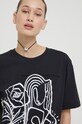 Бавовняна футболка Desigual чорний 24SWTKB0