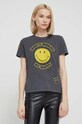 Desigual t-shirt MORE SMILEY szary 24SWTKAL