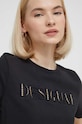 Хлопковая футболка Desigual чёрный 24SWTK58