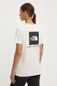 beżowy The North Face t-shirt bawełniany W S/S Relaxed Redbox Tee