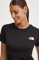 The North Face tricou din bumbac W S/S Redbox Slim Tee negru NF0A87NMJK31