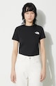 The North Face t-shirt in cotone W S/S Redbox Slim Tee nero NF0A87NMJK31