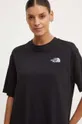 čierna Bavlnené tričko The North Face W S/S Essential Oversize Tee