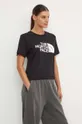 fekete The North Face pamut póló W S/S Relaxed Easy Tee Női