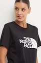 The North Face pamut póló W S/S Relaxed Easy Tee fekete NF0A87N9JK31