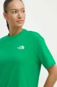 zielony The North Face t-shirt bawełniany W S/S Essential Oversize Tee