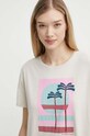 Protest t-shirt bawełniany Prtglassy beżowy 1611043