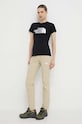 The North Face tricou din bumbac NF0A87N6JK31 negru SS24
