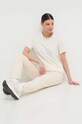 The North Face t-shirt bawełniany NF0A87DJQLI1 beżowy SS24