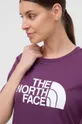 fioletowy The North Face t-shirt bawełniany