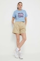 The North Face tricou din bumbac NF0A880MQEO1 albastru SS24