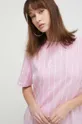 ροζ Βαμβακερό μπλουζάκι Karl Kani