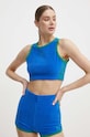 Top adidas Originals Terry Crop Tank nášivka modrá JH0620