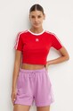 Μπλουζάκι adidas Originals 3 Stripes Baby Tee κόκκινο IP0665