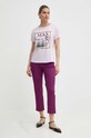 MAX&Co. t-shirt bawełniany x FATMA MOSTAFA 2416941018200 fioletowy SS24