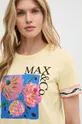 žltá Bavlnené tričko MAX&Co.