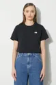 černá Bavlněné tričko New Balance Essentials Cotton