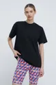 μαύρο Βαμβακερό μπλουζάκι New Balance Γυναικεία