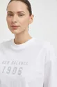 biały New Balance t-shirt bawełniany WT41519WT