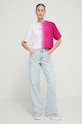 Karl Lagerfeld Jeans tricou din bumbac 241J1701 roz SS24