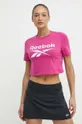 różowy Reebok t-shirt bawełniany Identity