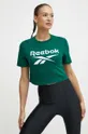 Βαμβακερό μπλουζάκι Reebok Identity πράσινο