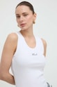 Odzież Karl Lagerfeld top bawełniany 241W1712 biały