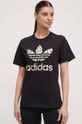 czarny adidas Originals t-shirt bawełniany Damski