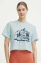niebieski The North Face t-shirt bawełniany Damski