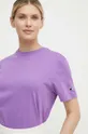 μωβ Βαμβακερό μπλουζάκι Champion Γυναικεία