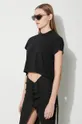 nero Rick Owens t-shirt in cotone Cropped Small Level T-Shirt