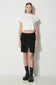 Rick Owens t-shirt bawełniany Cropped Small Level T-Shirt DS01D1207.RN.11 biały SS24