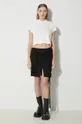 Rick Owens tricou din bumbac Cropped Small Level T-Shirt alb