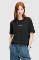 čierna Bavlnené tričko AllSaints CREDI BOYFRIEND Dámsky