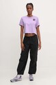 The North Face tricou din bumbac NF0A87NBQZI1 violet SS24