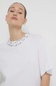 Bombažna kratka majica Rotate Okrogel bela 112309400