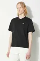 μαύρο Βαμβακερό μπλουζάκι Lacoste