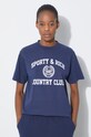 Sporty & Rich cotton t-shirt Varsity Crest T Shirt TSAW2353NA navy