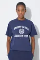 Бавовняна футболка Sporty & Rich Varsity Crest T Shirt Жіночий
