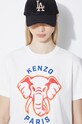 Бавовняна футболка Kenzo Elephant Loose T-Shirt FE52TS1144SO.02 білий