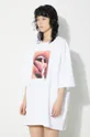 biały Fiorucci t-shirt bawełniany Mouth Print Boxy T-Shirt