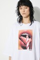 Bombažna kratka majica Fiorucci Mouth Print Boxy T-Shirt W01FPTSH102CJ01WH04 bela