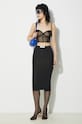 Top Fiorucci Black Tulle Heart Bralette W01FPTSL025LY04BK01 črna SS24