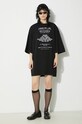 Odzież Fiorucci t-shirt bawełniany Invitation Print Oversized T-Shirt U01FPTSH107CJ01BK01 czarny