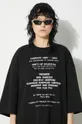negru Fiorucci tricou din bumbac Invitation Print Oversized T-Shirt