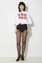 Βαμβακερό μπλουζάκι Fiorucci Mouth Print Cropped Padded T-Shirt U01FPTSH106CJ01WH01 λευκό SS24